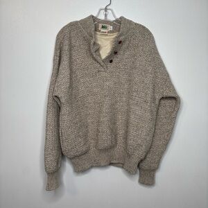 Vintage REI Gore-Tex Wool Blend Sweater Pullover Men’s XL Beige Made in USA